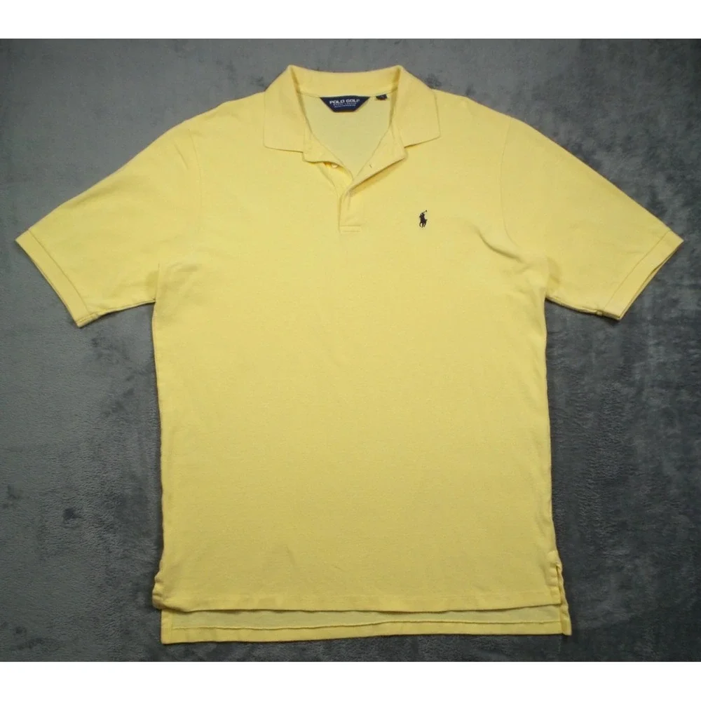 Polo Golf Ralph Lauren Shirt Mens Size XL Yellow Short Sleeve Stretch
